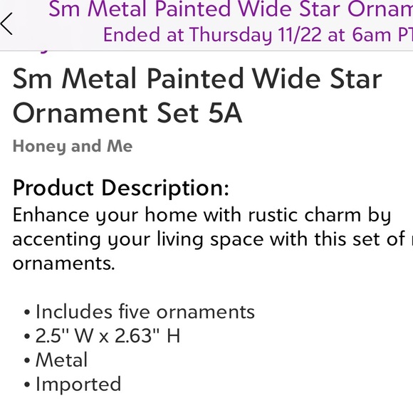 Honey and Me-Painted Star ornaments set of 5-metal rustic hanging stars decor- - Picture 2 of 2